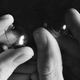 A 1945 photo of early contact lenses.